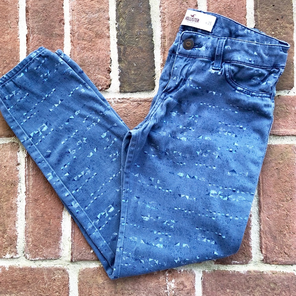 Hollister Patterned Crop Skinny Jean Leggings sz 1